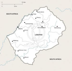 Free Vector Map of Lesotho Outline | One Stop Map