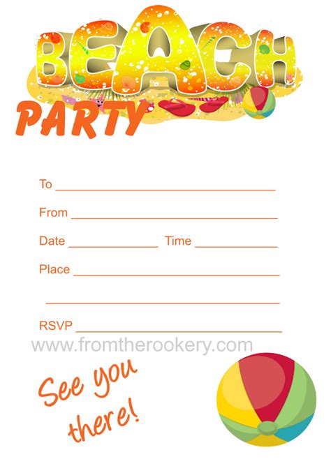 Free Beach Party Invitation