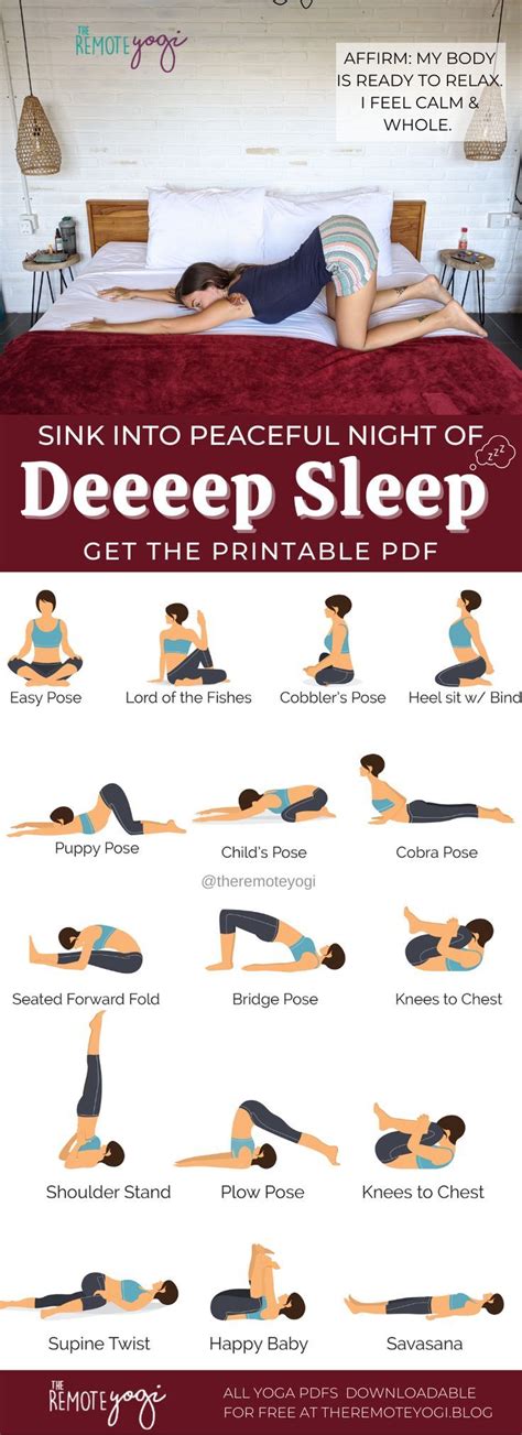 Relaxing Bedtime Yoga – Free Printable PDF | Easy yoga workouts ...