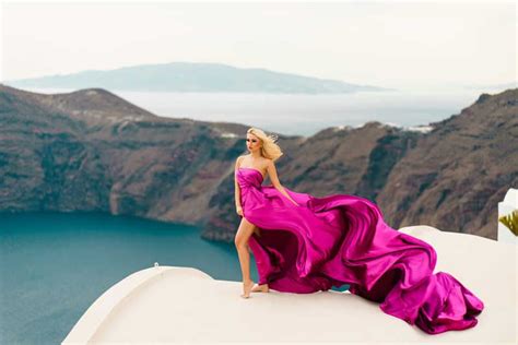 Santorini: Flying Dress Photo Shoot | Photoshoot, Fancy dress photos, Photo