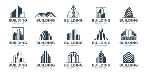 Set of building logo design inspiration architecture sets, real estate logo design collection ...