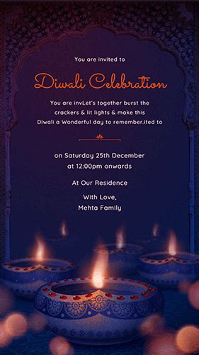 Diwali Invitation Card | Happy Invites Digital Card Maker