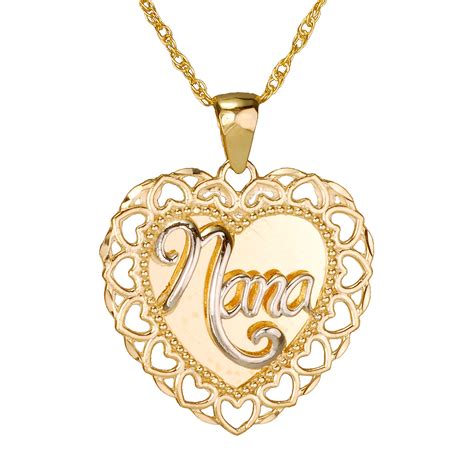 10k Yellow Gold Nana Heart Pendant - Jewelry - Pendants & Necklaces