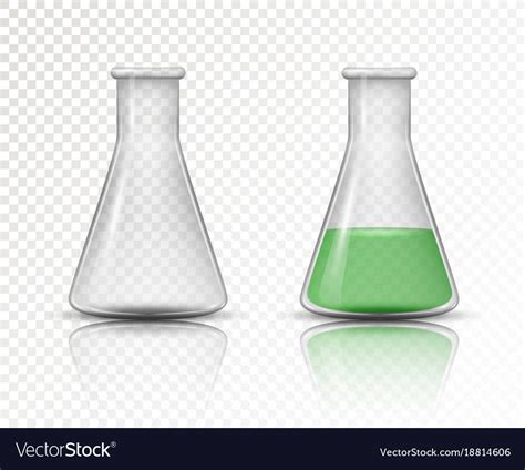 Empty and filled flask for chemical lab Royalty Free Vector