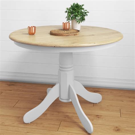 Round Wooden Kitchen Table : Karaka Round Wooden Dining Table In Oak ...