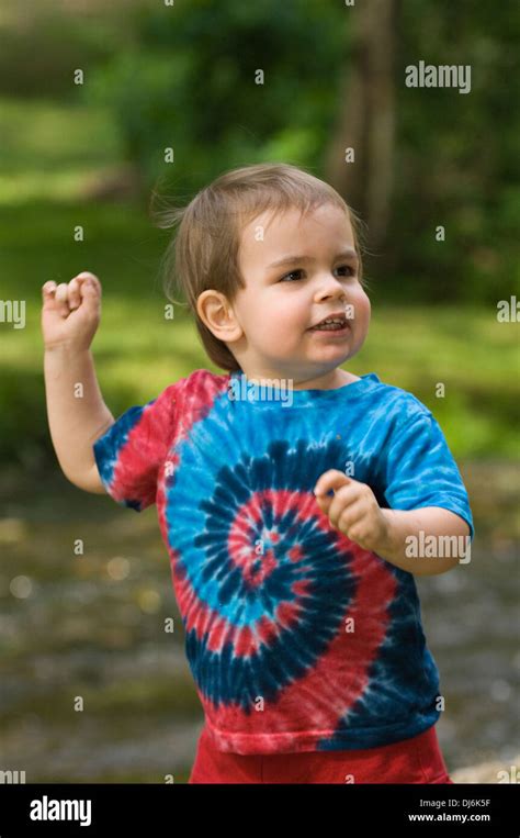 Excited Toddler at Spring Mill State Park in Indiana Stock Photo - Alamy