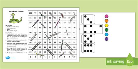 Snakes And Ladders Template Board Game (1-100) - Twinkl