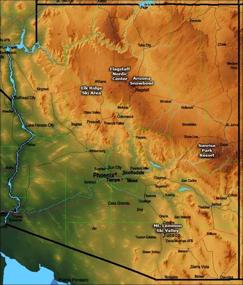 Ski Resorts Arizona Map - Angela Maureene