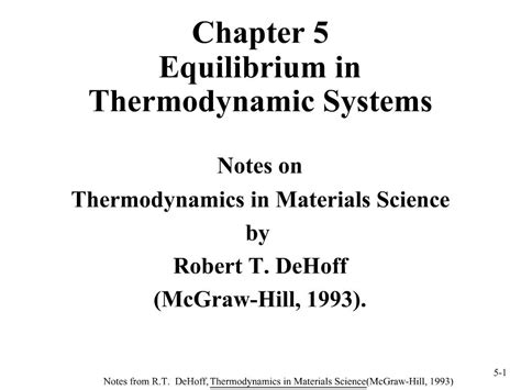 PPT - Chapter 5 Equilibrium in Thermodynamic Systems PowerPoint Presentation - ID:1410057