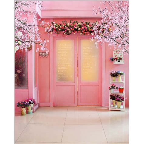 Pink Flowers Indoor Photo Booth Backdrops for Girls Wedding Photography Background for Photo ...