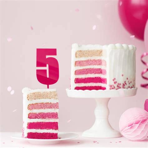 Mega NUMBER 5 Cake Topper - PINK | Bake Group