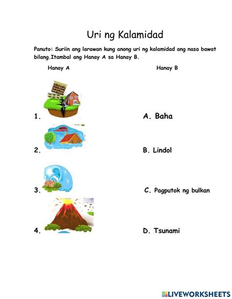 Worksheet Araling Panlipunan Uri Ng Kalamidad Worksheet Live Worksh – NBKomputer