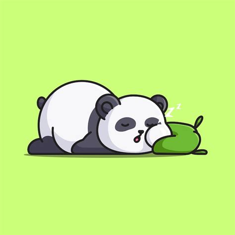 Panda gordo de dibujos animados lindo durmiendo con ilustración de ...