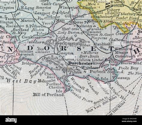 Vintage map of dorset hi-res stock photography and images - Alamy