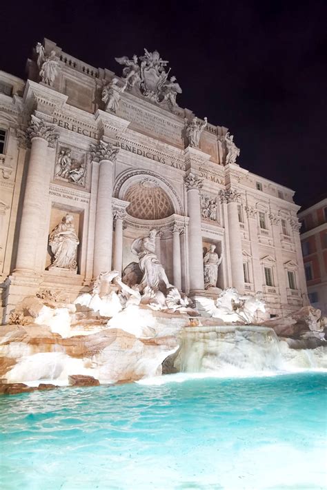 Fountain In Rome At Night