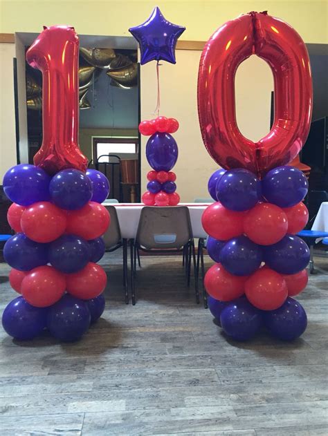 10th birthday balloon display. | Birthday balloons, Balloon decorations ...