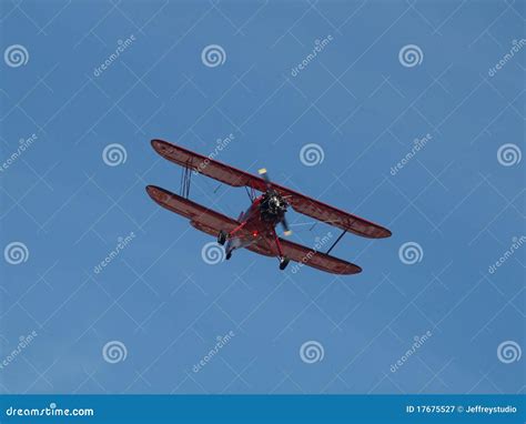 Red Biplane stock image. Image of biplane, plane, cockpit - 17675527