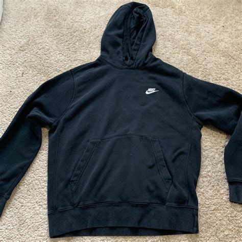 Black nike hoodie athletic wear sports size m medium... - Depop