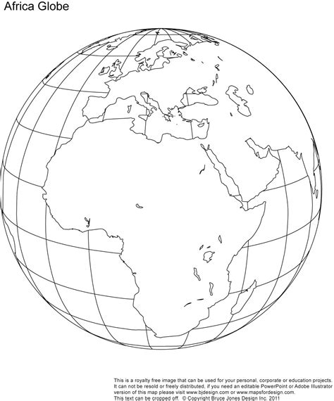 Africa, Middle East Globe map, printable, blank, outlne, royalty free. jpg Earth Globe, World ...