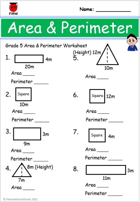 Area and perimeter worksheets (rectangles and squares) - Worksheets Library