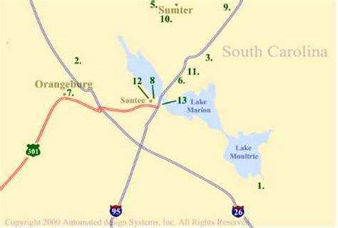 Santee Golf Course Map for Santee South Carolina Area Golf Courses