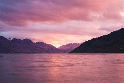 Beautiful pink sunset and mountains | High-Quality Nature Stock Photos ~ Creative Market