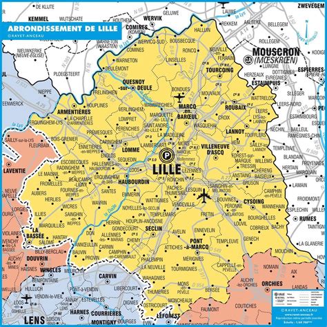 Lille state map - Map of Lille state (Hauts-de-France - France)