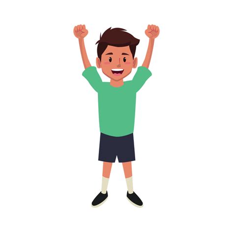 Cute boy with hands up Stock Generative Ai 28796540 PNG