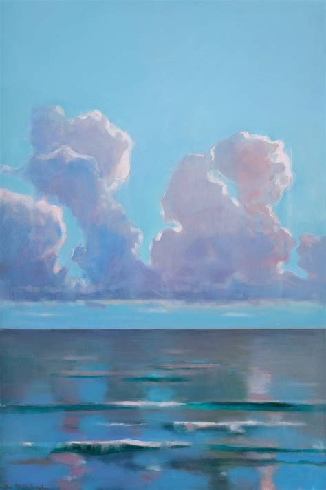 calm ocean beautiful clouds Painting by Bo Kravchenko | Saatchi Art