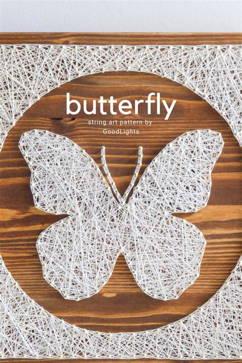 Butterfly DIY string art pattern with instructions | Etsy
