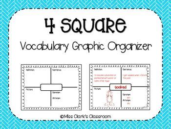 Vocabulary 4 Square | Vocabulary graphic organizer, Vocabulary, Vocabulary words