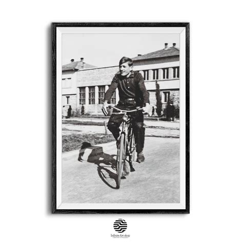 Retro Black and White Photographycycling Postervintage - Etsy