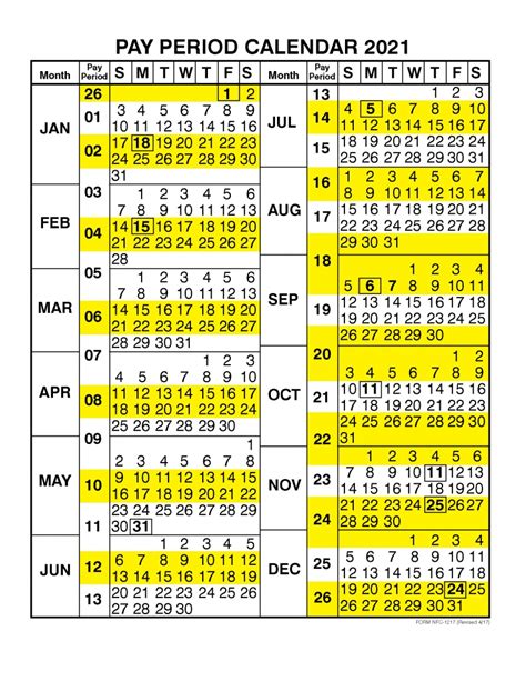 Federal Payroll Calendar 2021 - Template Calendar Design