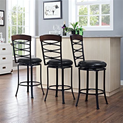 Highland Swivel Counter Stool in Black Gold with Black Cushion - Walmart.com - Walmart.com