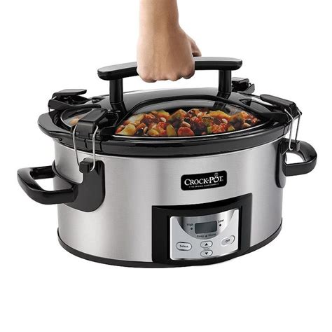 Crock-Pot 6-qt. Digital Locking Lid Slow Cooker, Silver Slow Cooker ...