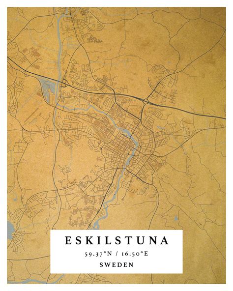 ESKILSTUNA City Digital Map Poster – Retro | Maps & More