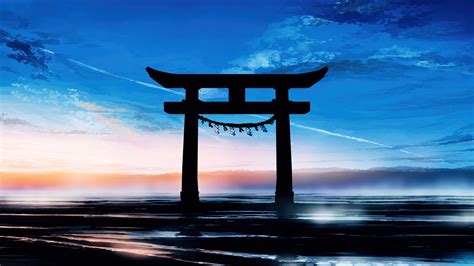 Torii Japanese Gate Anime 4K #160h Wallpaper PC Desktop