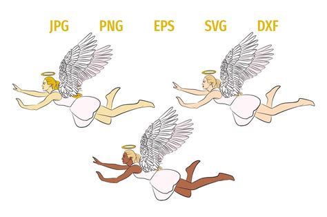 😇 Angel Flying Graphic by Scimmia Clipart · Creative Fabrica