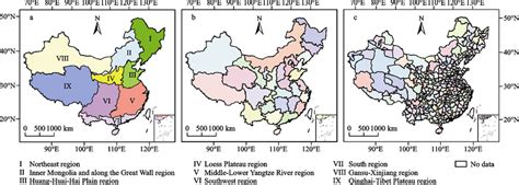 Study area at the regional scale (a), the provincial scale (b), and the... | Download Scientific ...