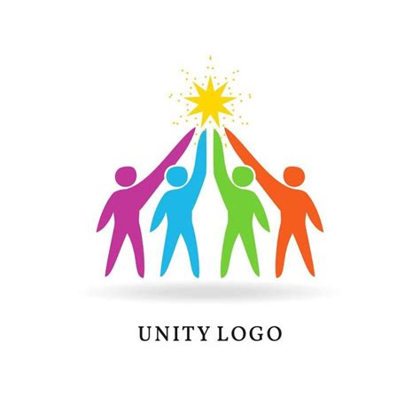 Unity Logo. togetherness and community design, social connection icon ...