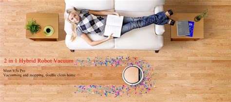 ILIFE V5s Pro Robotic Vacuum Cleaner with Water Tank Mop, Mopping Floor ...