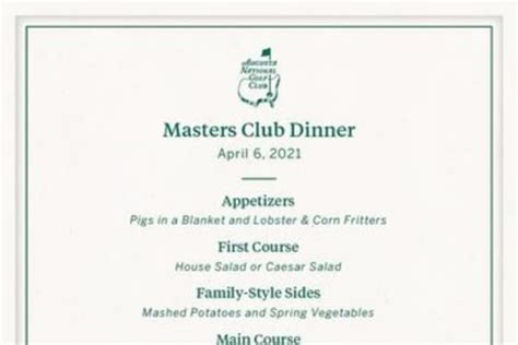 Masters 2021: Dustin Johnson unveils Masters Champions Dinner menu, and ...