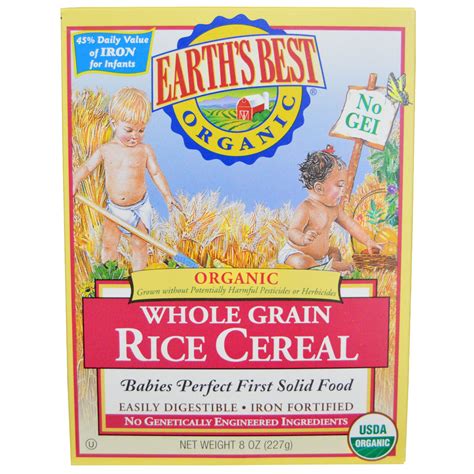 Earth's Best, Organic, Whole Grain Rice Cereal, 8 oz (227 g) - iHerb.com