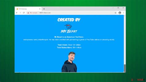 Remove Mr Beast Giveaway POP-UP Scam (fake) - virus