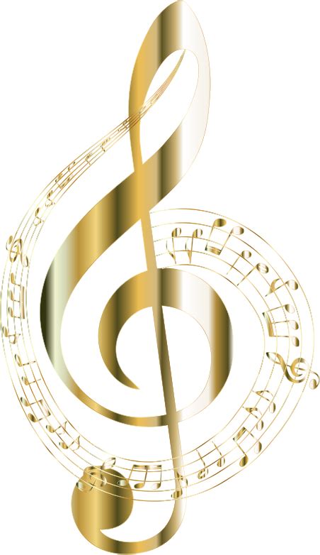 Gold Musical Notes Typography 2 No Background - Openclipart