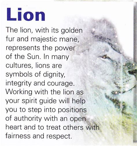 Lion spirit guide | Animal spirit guides, Animal totem spirit guides ...