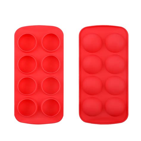 Easy Release Silicone & Flexible 8 Ice Cube Trays With For Freezer Stackable Ice Trays With ...