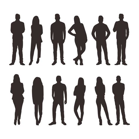 People in Different Poses Silhouette Collection 2282907 Vector Art at ...