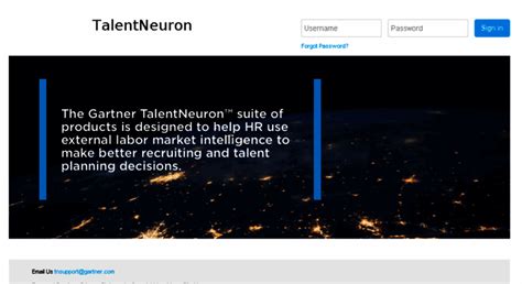 Access login.talentneuron.com. Gartner TalentNeuron – Log-In