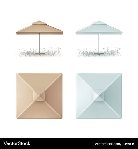 Set of patio outdoor restaurant square umbrella Vector Image